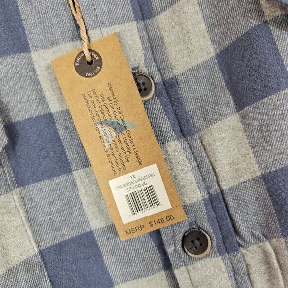 Tailor Vintage Soft Flannel Shirt Jacket Lined with Plush Sherpa Men's Size XXL - Picture 7 of 10